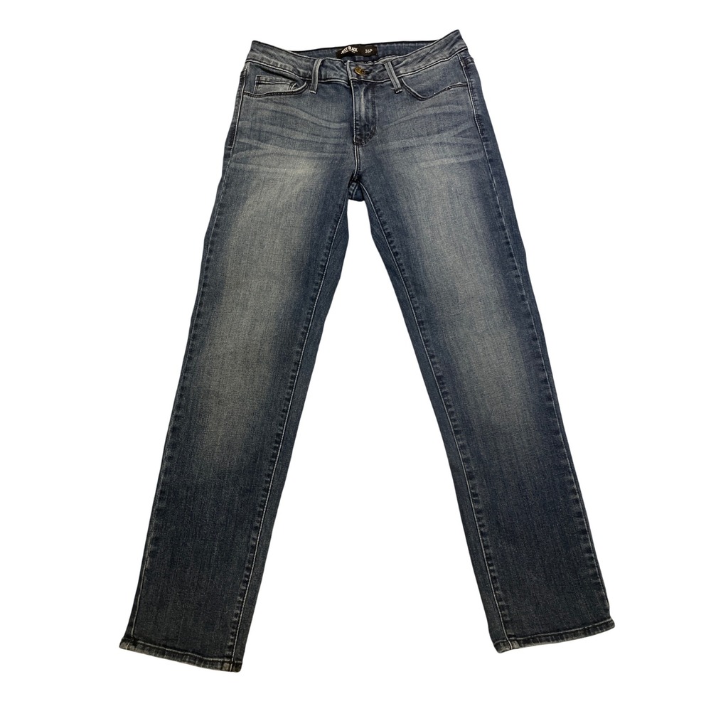 JUST‎ BLACK Denim Jeans Women's Size 26P Blue Wash Straight Leg Made in USA